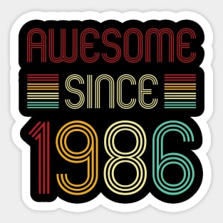 Vintage Awesome Since 1986 Sticker